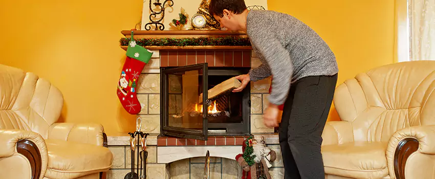 Rusted Metal Fireplace Restoration in University, Florida